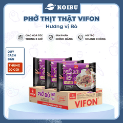 VIFON - Phở Vifon thịt thật hương vị Bò, Vifon Phở bò thịt thật Vifon, Phở thịt thật Vifon ăn liền - 90g/gói - 00813