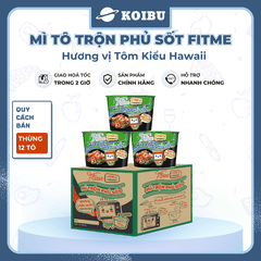 THIEN HUONG FOOD - Mì tô trộn phủ sốt Fitme hương vị tôm kiểu Hawaii, Mì tô trộn Fitme tôm kiểu Hawaii - 110g/tô - 00798