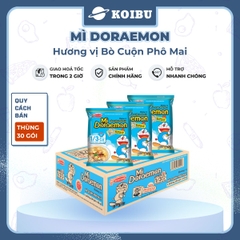 ACECOOK - Mì Doraemon hương vị bò cuộn phô mai, Mì ăn liền trẻ em, Mì Doremon bổ sung canxi, Mì gói Doraemon - 62g/gói - 00069