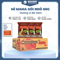MAMA - Mì Mama gói nhỏ hương vị Thịt bò hầm, Mì Mama bò hầm, Mì Thái Lan vị Thịt bò hầm - 60g/gói - 00257