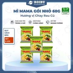 MAMA - Mì Mama gói nhỏ hương vị Chay rau củ, Mì Mama chay, Mì Thái Lan vị Chay rau củ, Mì chay ăn liền Thái Lan - 60g/gói - 00259