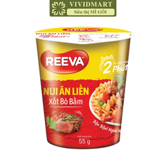 UNIBEN - Nui ly trộn Reeva Fresh hương vị Xốt bò bằm, Nui Reeva Xốt bò bằm, Nuôi ăn liền Reeva ly - 55g/ly - 00617