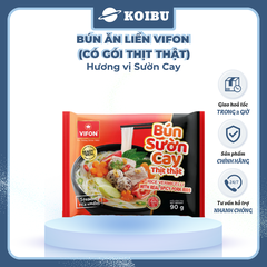 VIFON - Bún sườn cay thịt thật Vifon, bún sườn cay Vifon thịt thật, bún Vifon ăn liền thịt thật - 90g/gói