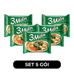 UNIBEN - Mì 3 Miền hương vị Chay Lá Đa - Mì chay lá đa 3 Miền ăn liền, Mì gói chay lá đa - 65g/gói - 00357