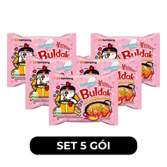 SAMYANG - Mì khô gà cay Samyang hương vị gà cay Carbonara, Mì gà cay Carbonara Samyang, Mì Hàn Quốc - 130g/gói - 00423