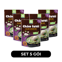 SG FOOD - Cháo tươi SG Food hương vị Cá lóc cải bó xôi, Cháo tươi cá lóc cải bó xôi ăn liền SG Food - 240g/gói - 00632