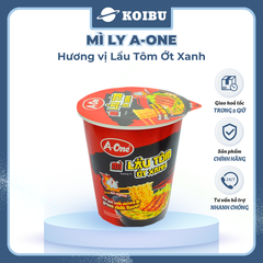 SAIGON VE WONG - Mì ly A-One hương vị Lẩu tôm ớt xanh - 65g/ly - 00861