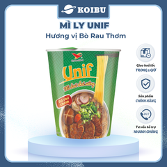 UNI-PRESIDENT - Mì Unif ly hương vị Bò Rau Thơm - Unif mì bò rau thơm ly, Mì ly Dzai Dzai - 60g/ly - 00294