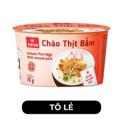 VIFON - Cháo Vifon tô có gói thịt thật vị Thịt bằm, Cháo thịt bằm tô Vifon, Cháo Vifon tô ăn liền - 70g/tô - 00498