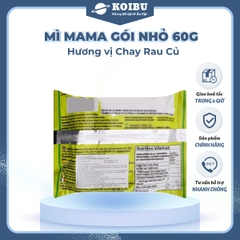 MAMA - Mì Mama gói nhỏ hương vị Chay rau củ, Mì Mama chay, Mì Thái Lan vị Chay rau củ, Mì chay ăn liền Thái Lan - 60g/gói - 00259
