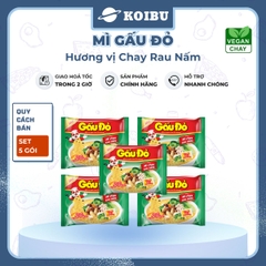 ASIAFOODS - Mì Gấu Đỏ hương vị Chay rau nấm, Mì Chay rau nấm Gấu Đỏ, Mì gói Gấu Đỏ Chay rau nấm - 60g/gói - 00324