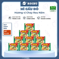 ASIAFOODS - Mì Gấu Đỏ hương vị Chay rau nấm, Mì Chay rau nấm Gấu Đỏ, Mì gói Gấu Đỏ Chay rau nấm - 60g/gói - 00324