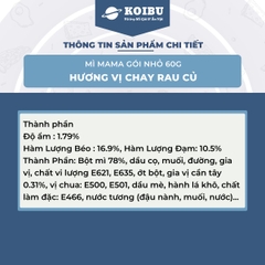 MAMA - Mì Mama gói nhỏ hương vị Chay rau củ, Mì Mama chay, Mì Thái Lan vị Chay rau củ, Mì chay ăn liền Thái Lan - 60g/gói - 00259