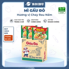 ASIAFOODS - Mì Gấu Đỏ hương vị Chay rau nấm, Mì Chay rau nấm Gấu Đỏ, Mì gói Gấu Đỏ Chay rau nấm - 60g/gói - 00324