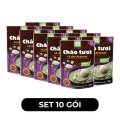 SG FOOD - Cháo tươi SG Food hương vị Cá lóc cải bó xôi, Cháo tươi cá lóc cải bó xôi ăn liền SG Food - 240g/gói - 00632