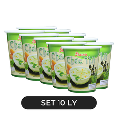 ASUZAC FOODS - Cháo ly Asuzac Okayu hương vị Thịt, Cháo thịt ăn liền Asuzac ly, Cháo thịt Okayu Asuzac - 36g/ly - 00580