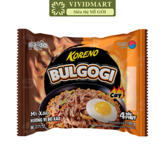 PALDO - Mì xào Koreno Bulgogi hương vị Bò xào cay, Mì trộn Koreno Bulgogi, Mì bò xào cay Hàn Quốc - 100g/gói - 00607