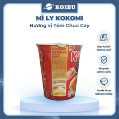MASAN - Mì ly Kokomi hương vị Tôm chua cay, Mì tôm chua cay Kokomi ly, Kokomi mì ly ăn liền Kokomi - 66g/ly - 00862