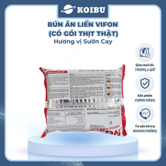 VIFON - Bún sườn cay thịt thật Vifon, bún sườn cay Vifon thịt thật, bún Vifon ăn liền thịt thật - 90g/gói
