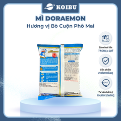 ACECOOK - Mì Doraemon hương vị bò cuộn phô mai, Mì ăn liền trẻ em, Mì Doremon bổ sung canxi, Mì gói Doraemon - 62g/gói - 00069