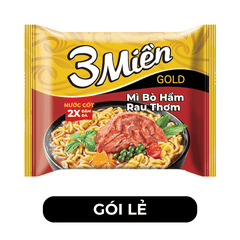 UNIBEN - Mì 3 Miền Gold hương vị Bò Hầm Rau Thơm - Mì Bò Hầm Rau Thơm 3 Miền Gold - 75g/gói - 00353