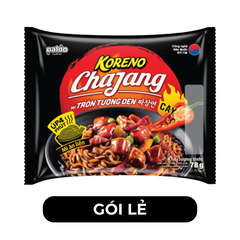 PALDO - Mì trộn Koreno Chajang tương đen cay, Mì trộn Koreno Úp 4p tương đen cay Koreno Chachang - 78g/gói - 00390