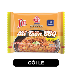 OTTOGI - Mì úp Jin hương vị trộn BBQ bò, Mì trộn BBQ bò Jin, Mì trộn BBQ Ottogi Jin hương vị bò - 75g/gói - 00450