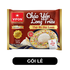 VIFON - Cháo yến Long Triều (có thịt thật) hương vị Thịt bò Đài Loan, Cháo thịt bò Đài Loan Vifon - 120g/gói - 00251