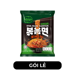 CJ FOODS - Mì xào Bibigo hương vị Kim chi nguyên bản, Mì xào Kim chi Bibigo Hàn Quốc ăn liền - 122g/gói - 00697