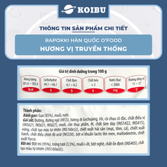 O’FOOD - Rapokki Hàn Quốc O’food hương vị Truyền thống, Tokbokki O'Food, Bánh gạo O'Food Hàn Quốc (146g/gói)
