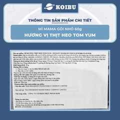 MAMA - Mì Mama gói nhỏ hương vị Thịt heo Tomyum, Mama mì thịt heo Tomyum Mama, Mì Ma Ma Thái Lan - 55g/gói - 00840