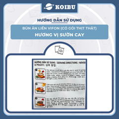 VIFON - Bún sườn cay thịt thật Vifon, bún sườn cay Vifon thịt thật, bún Vifon ăn liền thịt thật - 90g/gói