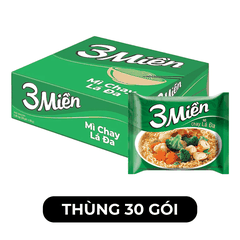 UNIBEN - Mì 3 Miền hương vị Chay Lá Đa - Mì chay lá đa 3 Miền ăn liền, Mì gói chay lá đa - 65g/gói - 00357