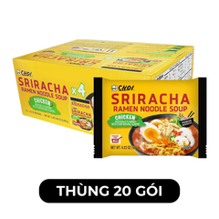 CHOI - Mì Choi Sriracha hương vị Gà cay, Mì Sriracha gà cay, Mì gà cay Sriracha, Mì Siracha gói - 120g/gói - 00344