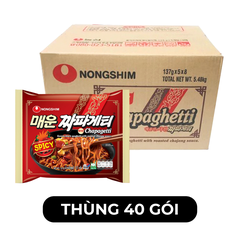 NONGSHIM - Mì trộn Chapagetti hương vị Tương đen cay Sachun, Mì tương đen Cay Nongshim, Mì Hàn Quốc - 137g/gói - 00430