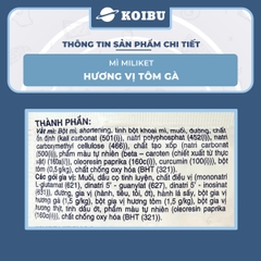 COLUSA - Mì Miliket hương vị Tôm gà, Miliket mì tôm gà Miliket, Mì ăn liền Miliket, Mì gói Miliket - 65g/gói - 00811