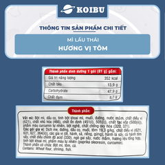 ACECOOK - Mì lẩu Thái Tôm, Mì ăn liền lẩu thái Tôm, Mì lẩu Thái hương vị Tôm, Mì Thế giới mì Acecook - 81g/gói - 00031