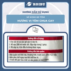 MASAN - Mì Komi hương vị Tôm chua cay, Komi Mì tôm chua cay Komi, Mì Kokomi tôm chua cay ăn liền - 60g/gói - 00809