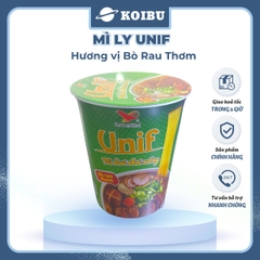 UNI-PRESIDENT - Mì Unif ly hương vị Bò Rau Thơm - Unif mì bò rau thơm ly, Mì ly Dzai Dzai - 60g/ly - 00294
