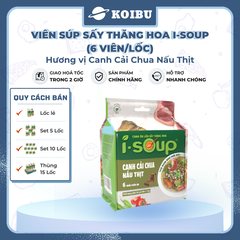 NFC - Viên súp sấy thăng hoa I-Soup hương vị Cải chua nấu thịt, Canh cải chua I Soup, Canh ăn liền - 78g/lốc - 00728