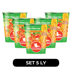 ASIAFOODS - Mì ly Gấu Đỏ Tôm chua cay, Mì ly Gấu Đỏ hương vị Tôm chua cay, Mì ly tôm chua cay Gấu Đỏ - 65g/ly - 00468