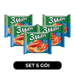 UNIBEN - Mì 3 Miền hương vị Tôm Hùm - Mì 3 Miền tôm hùm, Mì gói tôm hùm 3 Miền ăn liền - 65g/gói - 00358