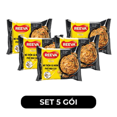 UNIBEN - Mì trộn Reeva Fresh hương vị Gà nấm phô mai cay (có gói nấm thật), Mì trộn ăn liền Reeva - 85g/gói - 00351