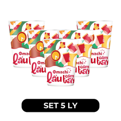 MASAN - Mì ly trộn Omachi lẩu cầm tay hương vị Tôm hùm phô mai, Mì ly Omachi Tôm hùm phô mai trộn - 81g/ly - 00052