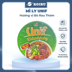 UNI-PRESIDENT - Mì Unif ly hương vị Bò Rau Thơm - Unif mì bò rau thơm ly, Mì ly Dzai Dzai - 60g/ly - 00294