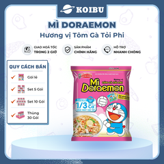 ACECOOK - Mì Doraemon hương vị Tôm gà tỏi phi, Mì ăn liền trẻ em, Mì Doremon bổ sung canxi, Mì gói Doraemon (63/gói) - 63g/gói - 00070