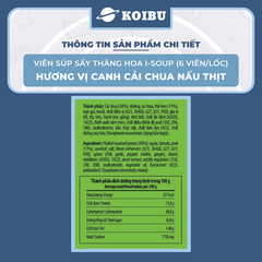 NFC - Viên súp sấy thăng hoa I-Soup hương vị Cải chua nấu thịt, Canh cải chua I Soup, Canh ăn liền - 78g/lốc - 00728