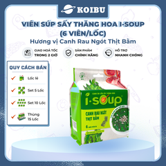 NFC - Viên súp sấy thăng hoa I-Soup hương vị Canh rau ngót thịt bằm, Canh rau ngót thịt bằm I Soup - 54g/lốc - 00727