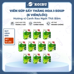 NFC - Viên súp sấy thăng hoa I-Soup hương vị Canh rau ngót thịt bằm, Canh rau ngót thịt bằm I Soup - 54g/lốc - 00727
