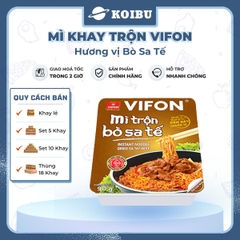 VIFON - Mì khay trộn Vifon hương vị Bò sa tế (có gói xốt Bò sa tế), Mì xào bò sa tế Vifon khay - 90g/khay - 00241